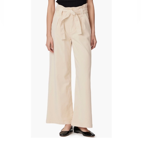 PAIGE Harper Women’s Blond Sand Beige Paperbag Waist Wide Leg Pants - Sz 30 NWT